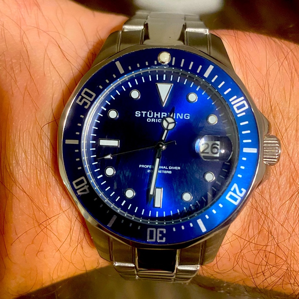 Stührling Original Men’s Watch - Silver with Blue